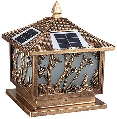 recinzione pilastro luce solare creativa presso il giardino lampione parete anteriore LED luci esterne impermeabili villa IP65 Luci di telecomando intelligente risparmio energetico vetro Capodanno