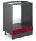 Vicco Herdumbauschrank R-Line, Bordeaux Hochglanz/Anthrazit, 60 cm ohne Arbeitsplatte