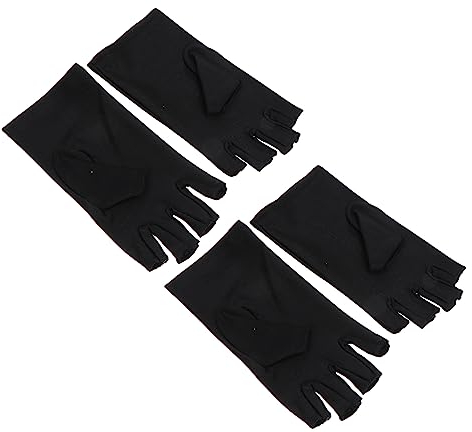FRCOLOR Fahrrad Halbfingerhandschuhe 2 Paar aus Eisseide Spandex Schwarz