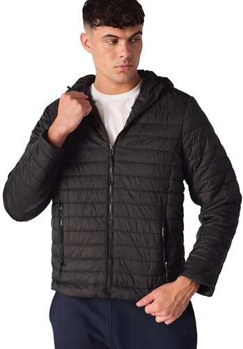 JMOJO Puffer Jacket - Lightweight Men's Puffer Jacket with Hood - Wind & Waterproof Warm Padded Jacket for Winter - Perfect for Casual Outings - Down Jacket with Full Zip