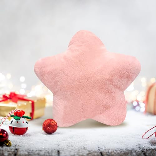 RANJIMA Kuschelkissen Kinder Sternkissen, Stern Kinderkissen, Weiche Flauschige Sternenkissen, Plüsch Kissen Dekokissen für Kinderzimmer Schlafzimmer Deko, Geschenke für Mädchen Jungen (Rosa 30cm)