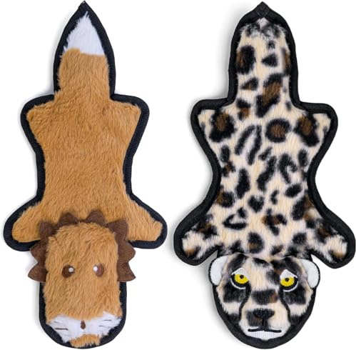 SHARLOVY Juguetes para Perros sin Relleno, chirriantes, Juguetes masticables para dentición, con 6 Capas Resistentes para Razas