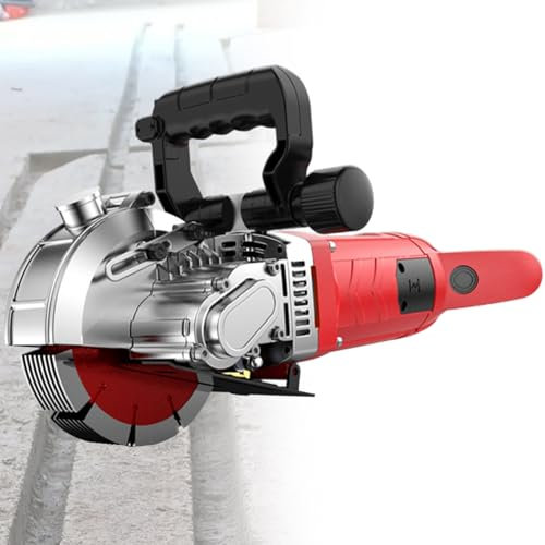 VNATWGOO 8300W Stone Concrete Wall Chaser, 220V Auto Water-Cooled Cutter for Marble Floors, Red Brick, Masonry