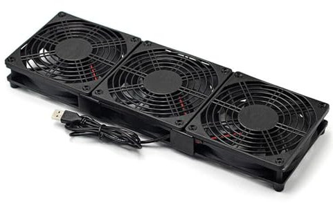 KEXIAO Soporte de ventilador de refrigeración alimentado por USB de 120 mm para enrutador, redes de video de sonido, servidor, estaciones de trabajo, máquina de minería