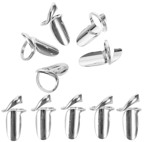 Anneome 10 Piezas Anillo Protector de Uñas para Mujer Anillo Abertura Punta del Dedo Decoración Vintage para Uñas Joyas Postizas Ajustables y Reutilizables para Fiestas y Disfraces