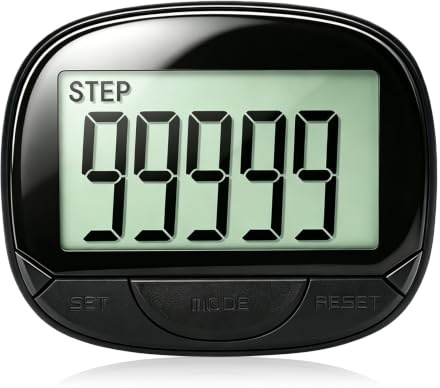Podómetro 3D preciso con clip de podómetro, mini podómetro para caminar o correr, senderismo al aire libre (negro)