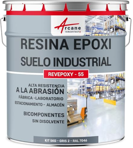 Epoxidbodenfarbe für Industrieböden und Parkplätze - REVEPOXY INTENSIVER VERKEHR Telegrau 2 - RAL 7046-5 Kg (bis zu 10 m² in 2 schichten)