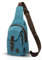 FANDARE Vintage Rucksack Sling Bag Umhängetasche Messenger Tasche Schultertasche Reisen Crossbady Bag Sporttasche Studententasche Segeltuch Blau