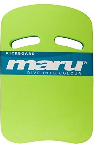 MARU Swimming Kickboard Swim Aid, Pool Float for Adults and Kids, Swim Sports Training Equipment, Improve Body Position and Balance in the Water (Lime/Blue, One Size)