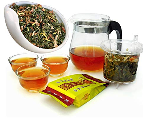 6 Beutel (54g) Bestnote Gesunder Lebertee Blumentee Kräutertee Grüner Tee Roher Tee Sheng cha Duftender Tee Gesundheitstee Chinesischer Tee