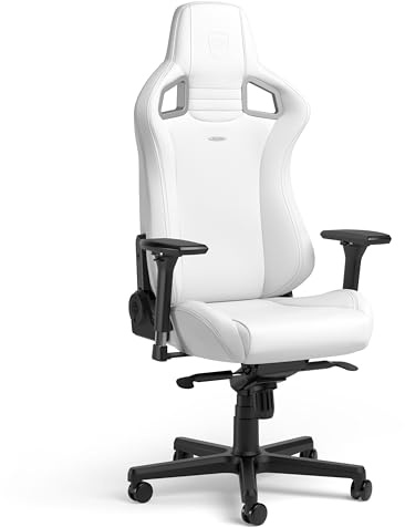 noblechairs Epic White Gaming Stuhl - Gaming Stuhl - Ergonomischer Bürostuhl - Drehstuhl - Weißer Sessel - Gamer Sitz - 120 kg Belastbarkeit