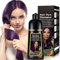 Champú Tinte Púrpura Natural 500ml, Champú Tinte 3 en 1 para Cubrir las Canas, Cabello Púrpura Nutre y Oscurece para Hombres Mujeres en 10-15 minutos(Purple)
