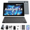 KADYBE Android 14 Tablet 10 Zoll, 64GB ROM (1TB TF),Tablet mit Tastatur Maus Stift, WLAN 6 Tablett PC | Octa-Core | Google GMS | 5+13 MP | 7000 mAh | 1080FHD | GPS- Grau