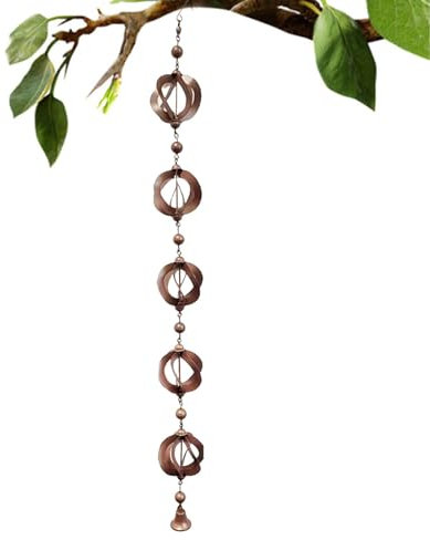 Murman Regenketten Für Draußen - Regenkette Ablaufkette | Metall Hängende Regenketten Für Dachrinnen | Regenketten Für Draußen | Regenkette Aus Metall Für Dachrinnen | Windspiele Dekorative Ornamente