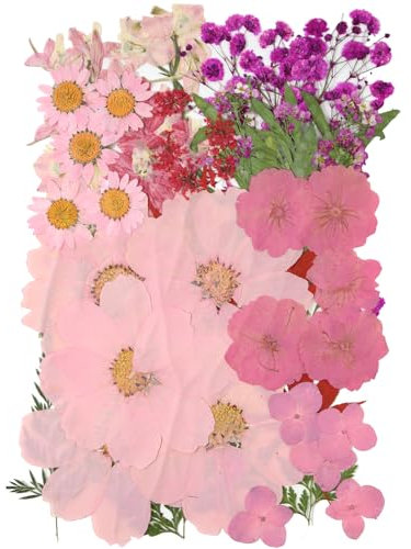 50 Pcs Dried Flowers for Resin,Real Dried Pressed Flowers Leaves Mixed Multiple Natural Kit for Christmas DIY Gift,Art Crafts,Candle, Soap Making, Nails Decor
