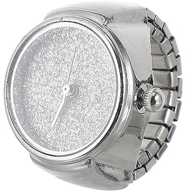 VALICLUD Ringuhr Geburtstags-Dekorring Herrenuhr Herrenringe Vintage-Uhren für Herren Modeuhr zwillengummi Schmuckuhr für paare Bewegungsring Uhrenringe für Damen Legierung Silver