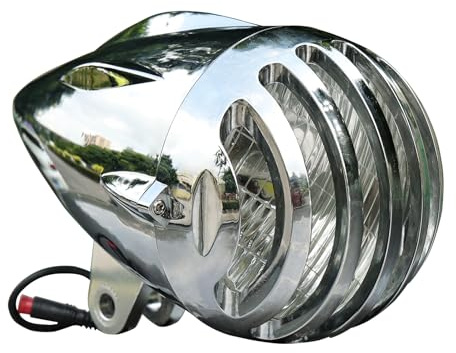 Tracer Vintage LED Bike Headlight, Classic Front Light Lamp LED with 10W, Suitable for E Bike Beach Cruiser Bike Mountain Bike for Adult (Variety Color) (chrome)