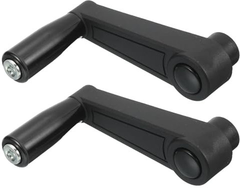 sourcing map 2 manijas giratorias de 10 x 105 mm (diámetro x l) para máquina de volante, mango universal de manivela de repuesto para fresadora de torno industrial, negro (agujero redondo)