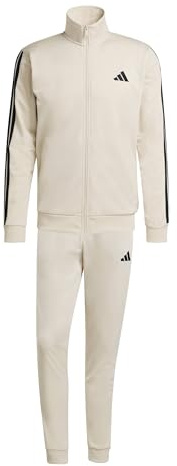adidas Herren SPORTSWEAR BASIC 3 STRIPES TRICOT TRACKSUIT, Crystal Linen, L Short