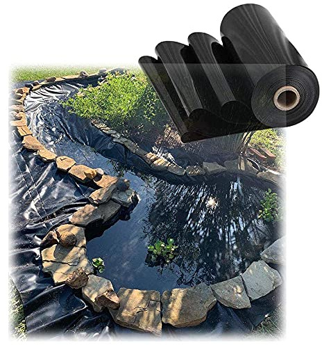 QHLMLL Lámina de Estanque de 8 milésimas de Pulgada de Caucho para Cortar láminas de Estanque para Fuentes de jardín y Patio Trasero Negro 3 x 7 m/9,8 x 23 pies