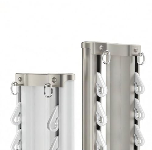 Asta per tenda a 2 corsie per montaggio a soffitto, in alluminio, silenziosa, per soggiorno, doccia, camera da letto e finestra, 150 cm, design elegante bianco