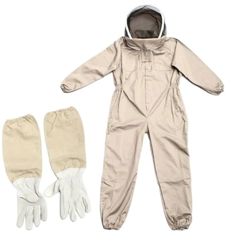 Genérico 1 Juego de traje apicultura cuerpo completo ventilado profesional con guantes(XxL)