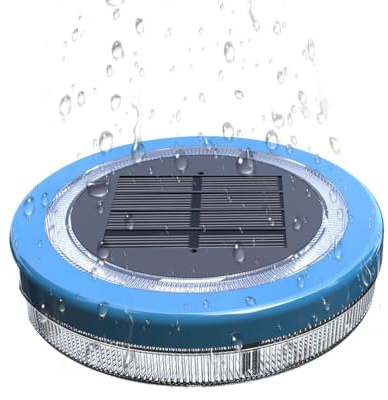 Luce galleggiante per piscina ad energia solare - Lampada LED impermeabile IP68 Dispositivo di illuminazione galleggiante per PC ABS 11,6x2,5 cm, unità luminosa notturna ricaricabile da 1800 mAh | Ill