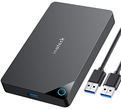 Inateck Festplattengehäuse 2 5 Zoll USB 3.0, Externes HDD Gehäuse für 7 mm/ 9,5 mm 2,5 SATA HDD und SSD, Unterstützt UASP, Werkzeuglos (FE2013)