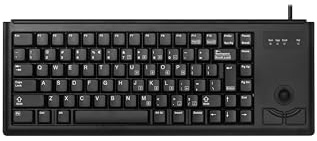CHERRY G84-4400, Kompakte Tastatur mit Trackball, Italienisches Layout (QWERTY), Kabelgebunden (USB-Anschluss), 2 Maustasten, Mechanische ML Switches, Schwarz