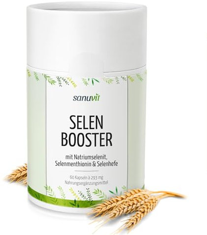 Sanuvit Selen-Booster / 60 Kapseln mit 200 µg Selen in Form von anorganischem Natriumselenit und organisch gebundenem Selenmethionin plus BIO-Keimlingsmehl