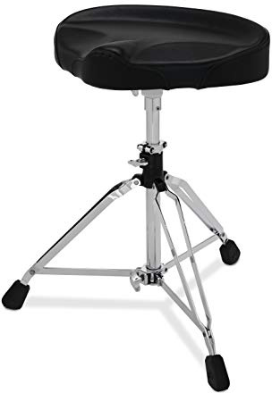 Pacific Drums 800-serien Tron Rund Top BX Tron, Krom, 13 tum, Svart, Aluminium, Vadderad Sittfläta, Dubbelstabiliserad Tripodbas, Justerbar Höjd, Medelviktig