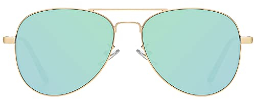 H HELMUT JUST Gafas de Sol Aviador para Hombre Mujer Piloto Espejo para Viajes UV400 HJ1304