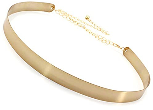 Quesuc Frauen Gold Metallkette Gürtel Einstellbare Shiny Bund Mode Metallplatte Taille dekorative Accessoires Kleid Gürtel (Breite 2 cm)