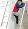 Hochbett Leiter Etagenbettleiter aus Metall für Wohnmobile - Platzsparende Ersatz-Kojenleiter mit Hakenhalterung, Lange Weiße Hause Bauernhof Wohnheim Loft Treppe Bett Leiter (Size : 116cm/45)