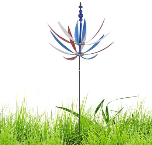 Molino de Viento, molinos de Viento para Exterior - Esculturas de Viento de Metal con Estaca | Escultura cinética eólica de metal, Molino de Viento, Decoración de Patio y Jardín