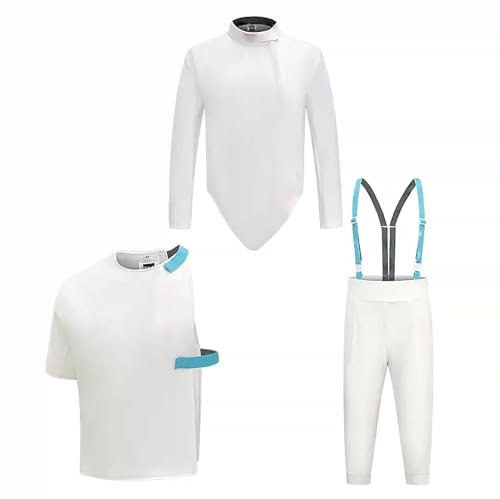 ZXDRYBHD 450N 3-teiliger Fechtanzug für Rechtshänder, Schutzjacke, Weste und Hose Set für Säbelwettkämpfe(50)