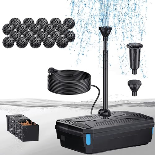 Biling Filtro de Estanque 40W con Clarificador UV, Bomba Completa de 2500 l/h para Mantenimiento de Agua Limpia en Cuenca hasta 4000L