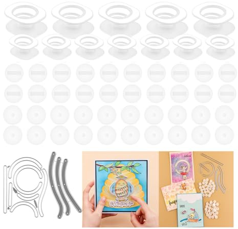 102Pcs/Set Mini Action Wobbles,Self-Adhesive Springs,Small Wobblers Movers Gliders for Slider Cards;Rotating Sliding for Card Making DIY Scrapbooking Arts Projects Handmade Crafts Embellishments