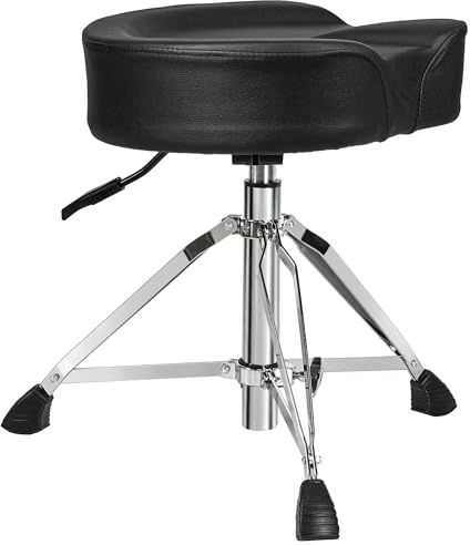 TIZECO Hydraulic Drum Throne, Heavy Duty Drum Stool, Height Adjustable Drum Seat, Motorcycle Style Drummers Chair, Music Stool for Drummer Adults