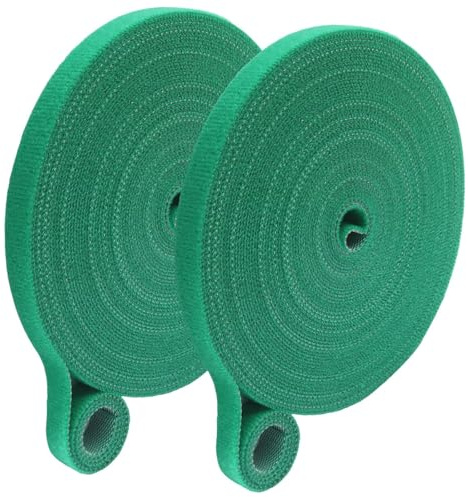 2 Rollos de Cinta Autoadhesiva para Plantas 10 mm x 10 m, Soporte Reutilizable y Ajustable para Jardín, Balcón e Interiores, Extra Fuerte y Resistente a la Intemperie