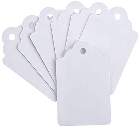 1000pcs Price Tags Without String, 1.75 x 1.093 White Pricing Tags for Tagging Gun, Marking Merchandise Unstrung Tag for Gift Jewelry Clothing Shoes Yard Sale Garage Supplies