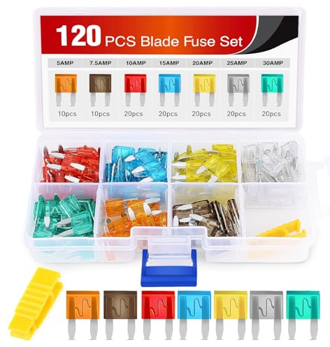 Nilight Kit di Mini Fusibili a Lama ATM e Apm Assortiti, 120 Pezzi, da 5 A, 7,5 A, 10 A, 15 A, 20 A, 25 A, 30 A, per Veicoli, Auto, Moto, Camion, Imbarcazioni
