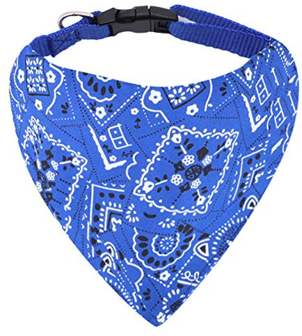 Chiens de Mode Bandana Foulards Ajustable pour Chiot Petit Chien Chat (S, Bleu)