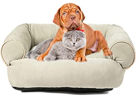 PETCUTE Letto ortopedico per cani e gatti di piccola taglia, lavabile in schiuma viscoelastica, comodo divano con fondo antiscivolo, cuscino per animali domestici