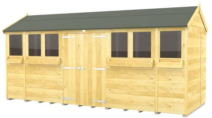 Total Sheds 16 x 6 ft Apex Summer Shed, Tanalised Pressure Treated, EPDM Roof, 15 Year Warranty
