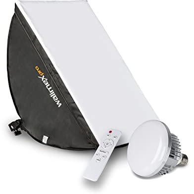 Walimex Pro Softbox 40 x 60 cm 60 W Bi Color LED. Leistungsstarkes Dauerlicht Inklusive Diffusor Und Fernbedienung. Farbtemperatur 3.000 – 6.000 K. Für Profi-Fotos Und Videos. Neigbar