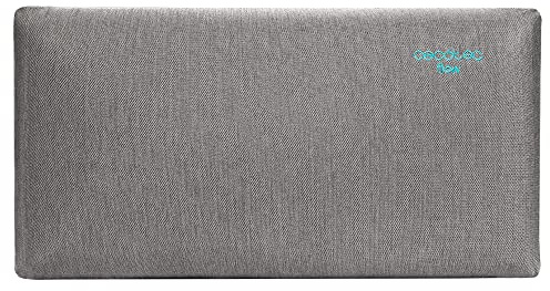 Cecotec Almohada Flow Satisfaction 90 cm. 100% Viscoelástica, Firmeza Medio-Alta, Máxima Adaptabilidad y Confort, Tacto Extra Suave, Funda Transpirable Gris Metalizada, Antiácaros y Antibacterias