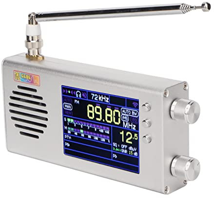 TEF6686 Récepteur Radio Pleine Bande, Radio Stéréo AM FM Numérique Portable avec écran LCD 3,2 Pouces, Double Haut-Parleur, Antenne et Boîtier en Alliage D'aluminium