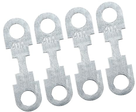 A ABSOPRO 40A Flat Fuse Strip Metal Silver Tone for Car DC 12V (Set of 4)