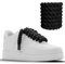 Chunky Laces Cordones de cuerda negra, 14 mm de grosor, 160 cm de longitud, adecuados para zapatillas Air Force 1, zapatos deportivos AF, accesorios personalizados, cordones de algodón grueso natural,